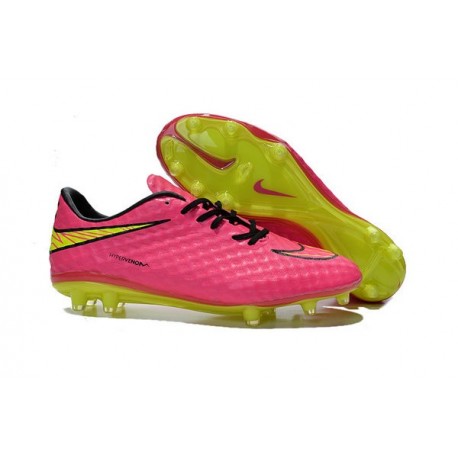 Nouvelle Chaussure Homme Nike Hypervenom Phantom FG Rose Blanc Noir