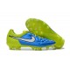 2015 Chaussures Nike Tiempo Legend V FG Homme Bleu Lagon Blanc Volt Noir