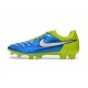 2015 Chaussures Nike Tiempo Legend V FG Homme Bleu Lagon Blanc Volt Noir