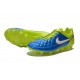 2015 Chaussures Nike Tiempo Legend V FG Homme Bleu Lagon Blanc Volt Noir