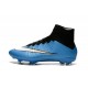 2015 Chaussures Mercurial Superfly IV FG Nouvelle Blanc Bleu Noir