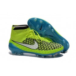 Nouvelle Homme Cramspon de Foot Nike Magista Obra FG Volt Blanc Bleu Lagon Noir