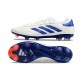 adidas Copa Pure II FG Cuir Blanc Ftwr Bleu Lucide Rouge Solaire
