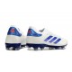 adidas Copa Pure II FG Cuir Blanc Ftwr Bleu Lucide Rouge Solaire