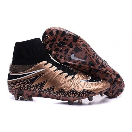 Nouvelles chaussures Nike HyperVenom Phantom II FG Football Crampons Cannelle Noir Blanc