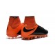 Nouvelles chaussures Nike HyperVenom Phantom II FG Football Crampons Cuir FG Noir Orange Total