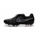 Chaussure de Football Nike Tiempo Legend V FG Pas Cher Totti Premium Argenté Noir