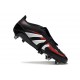 Adidas Predator 25 Elite Tongue FG Noir Gris Quatre Rouge Lucide