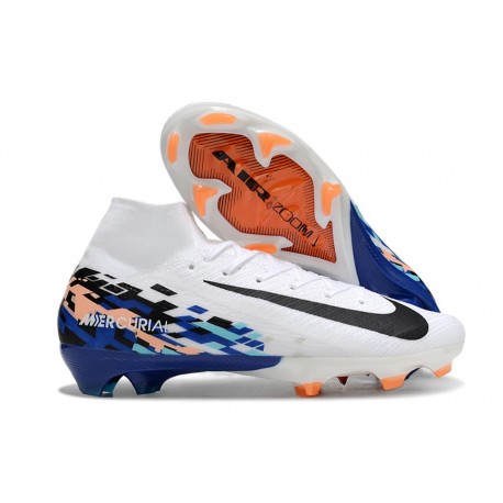 Nike Air Zoom Mercurial Superfly X Elite FG Blanc Noir Bleu