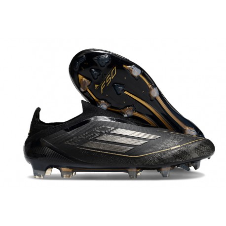 Crampons Adidas F50 Elite LL FG Noir Argenté Doré