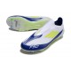 Crampons Adidas F50 Elite LL FG Blanc Jaune Solaire Bleu Lucide