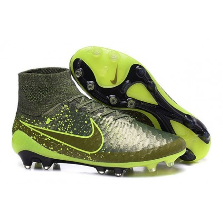 2015 Chaussures Mercurial Magista Obra FG Pas Cher Power Clash Vert Noir