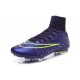 2015 Homme Chaussures Football Mercurial Superfly FG Cuir Vert Violet