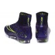 2015 Homme Chaussures Football Mercurial Superfly FG Cuir Vert Violet