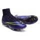 2015 Homme Chaussures Football Mercurial Superfly FG Cuir Vert Violet