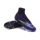 2015 Homme Chaussures Football Mercurial Superfly FG Cuir Vert Violet