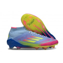 Adidas F50 Elite Mid FG Nouveau Bleu Fusion Citron Lucide Rose Lucide
