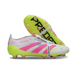 Adidas Predator 25 Elite Tongue FG Blanc Rose Lucide Citron Lucide