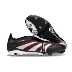 Adidas Predator 25 Elite Tongue FG Noir Blanc Rouge