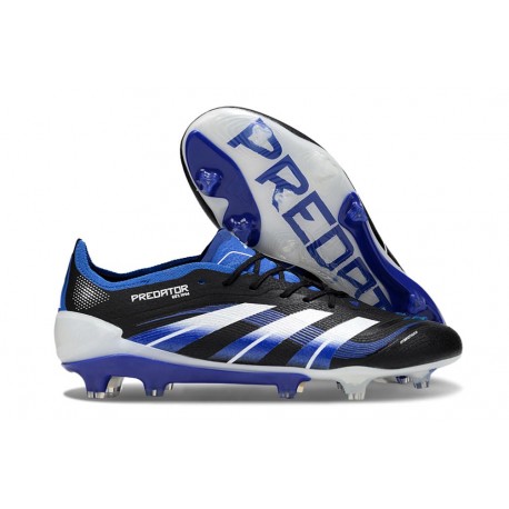 adidas Predator Elite FG Homme Crampons Noir Bleu Blanc