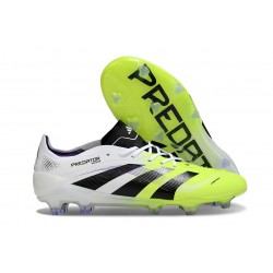adidas Predator Elite FG Homme Crampons Blanc Noir Citron Lucid