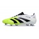 adidas Predator Elite FG Homme Crampons Blanc Noir Citron Lucid