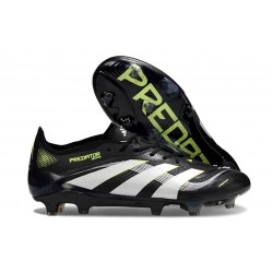 adidas Predator Elite FG Homme Crampons Noir Blanc Citron Lucid