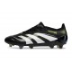 adidas Predator Elite FG Homme Crampons Noir Blanc Citron Lucid