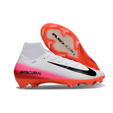 Chaussure de Foot Nike Mercurial Superfly X Elite FG Blanc Noir Rouge