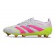 adidas Predator Elite FG Homme Crampons Blanc Rose Lucide Citron Lucide