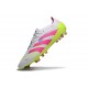 adidas Predator Elite FG Homme Crampons Blanc Rose Lucide Citron Lucide