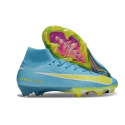 Chaussure de Foot Nike Mercurial Superfly X Elite FG Bleu Jaune