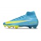 Chaussure de Foot Nike Mercurial Superfly X Elite FG Bleu Jaune