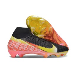 Chaussure de Foot Nike Mercurial Superfly X Elite FG Noir Jaune Orange