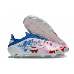 Crampons Adidas F50 Elite LL FG Blanc Bleu Rose