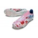 Crampons Adidas F50 Elite LL FG Blanc Bleu Rose