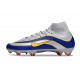 Chaussure de Foot Nike Mercurial Superfly X Elite FG Argent Bleu Jaune