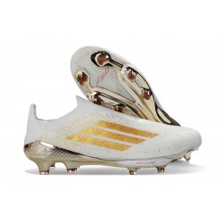 Adidas F50 + Laceless FG Neuf Blanc Or