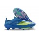 Adidas F50 + Laceless FG MESSI Equipe Bleu Royal Jaune Solaire Bleu Semi Eclatant