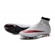 2015 Homme Chaussures Football Mercurial Superfly FG Blanc Rouge Noir