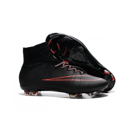 2015 Chaussures Mercurial Superfly IV FG Nouvelle Rouge Noir