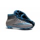 2015 Homme Chaussures Football Mercurial Superfly FG Gris Bleu Noir