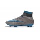 2015 Homme Chaussures Football Mercurial Superfly FG Gris Bleu Noir