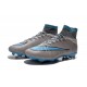 2015 Homme Chaussures Football Mercurial Superfly FG Gris Bleu Noir