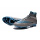 2015 Homme Chaussures Football Mercurial Superfly FG Gris Bleu Noir