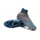 2015 Homme Chaussures Football Mercurial Superfly FG Gris Bleu Noir