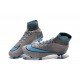 2015 Homme Chaussures Football Mercurial Superfly FG Gris Bleu Noir