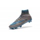 2015 Homme Chaussures Football Mercurial Superfly FG Gris Bleu Noir