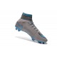2015 Homme Chaussures Football Mercurial Superfly FG Gris Bleu Noir