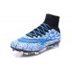 2015 Homme Chaussures Football Mercurial Superfly FG Léopard Blanc Bleu Noir